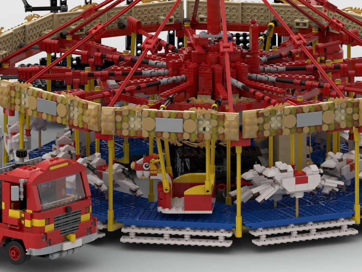 Carrusel Gallopers de feria - BuildaMOC