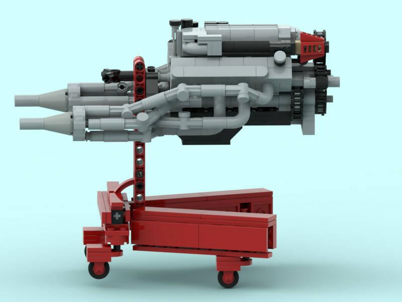 Terminator-Motor mit Ständer zur Präsentation - BuildaMOC
