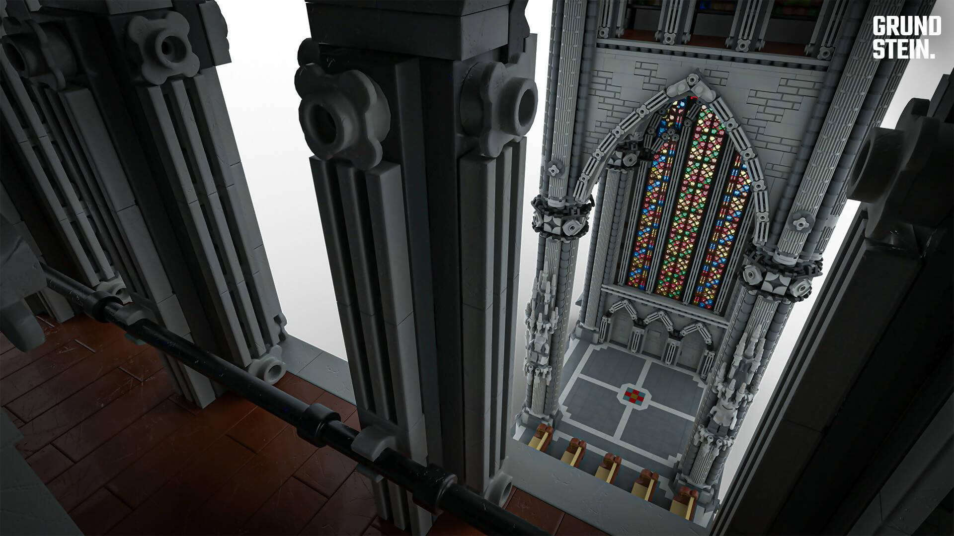 Gothic Cathedral- Cross Section | Minifigure Scale 1:42 | 41000 parts, 1.34m high - BuildaMOC