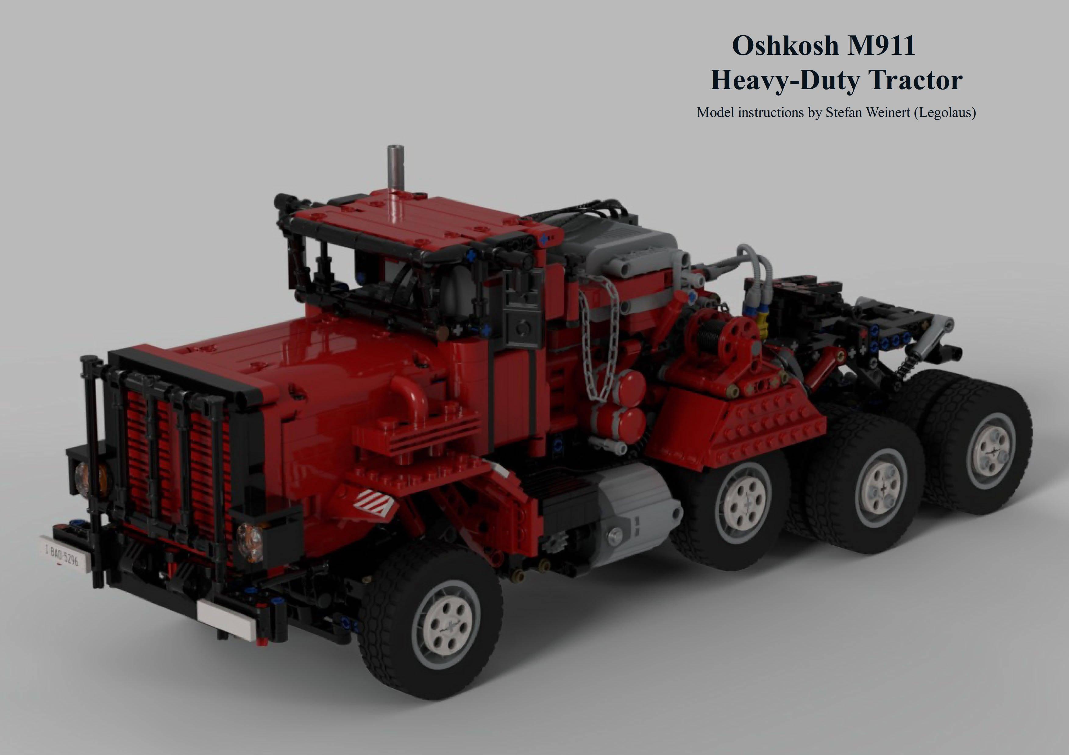 Oshkosh M911 Heavy-Duty Tractor (Red Version) - BuildaMOC