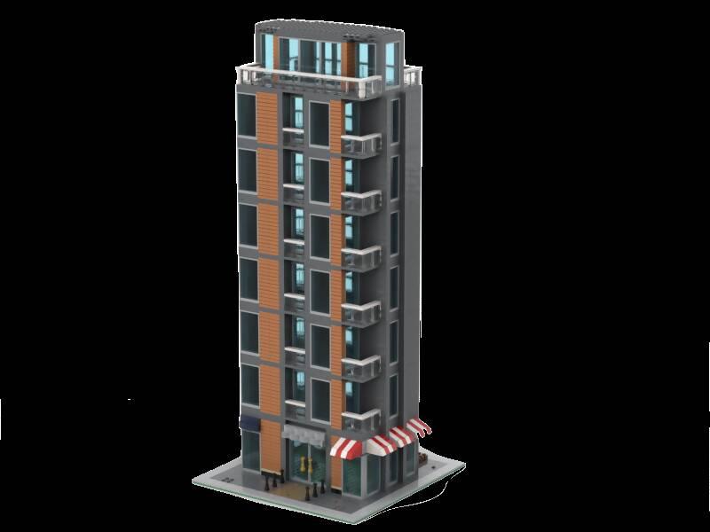 Lego City Residential Skyscraper - Central Brick Plaza - BuildaMOC